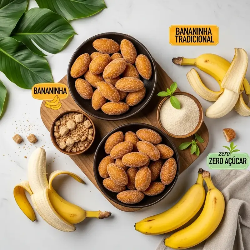 Embalagem de bananinha Yelo tradicional, com fundo amarelo vibrante.