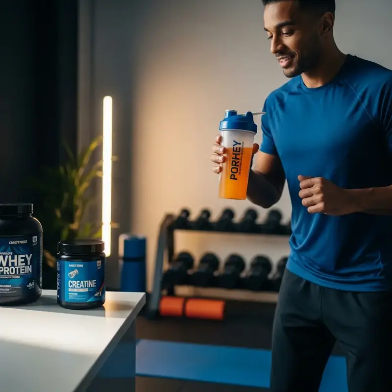 Pote de Whey Protein Zeus Nutrition com fundo escuro e iluminação vibrante