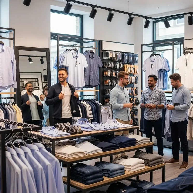 Homem sorrindo com roupas de qualidade, representando a confiança e estilo que a styloecia oferece.