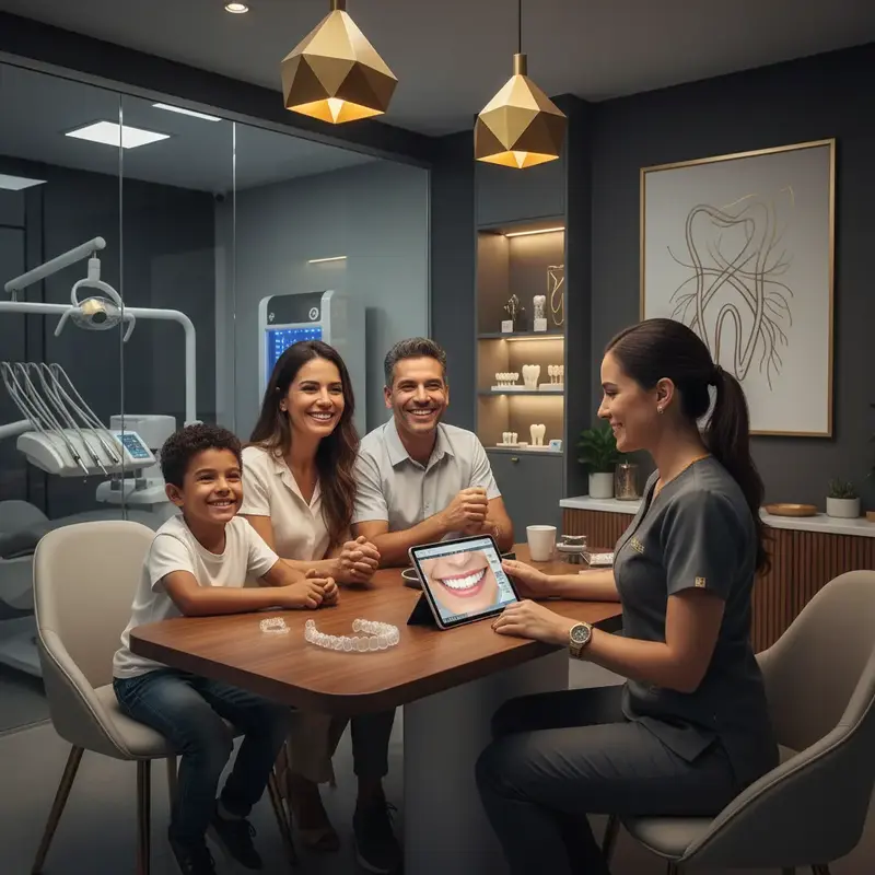 Ícones representando os diferenciais da Audaz Odontologia, como experiência, tecnologia e atendimento humanizado.