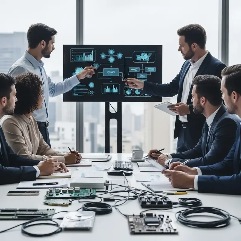 Ícones representando consultoria, processos e dados