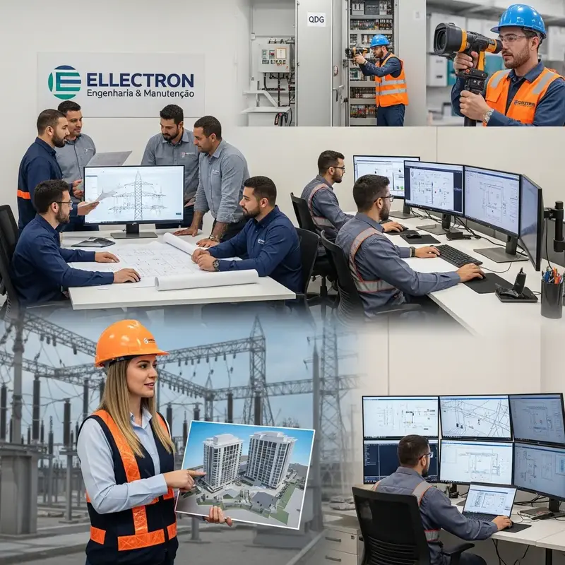 Técnico realizando manutenção em sistema de climatização predial