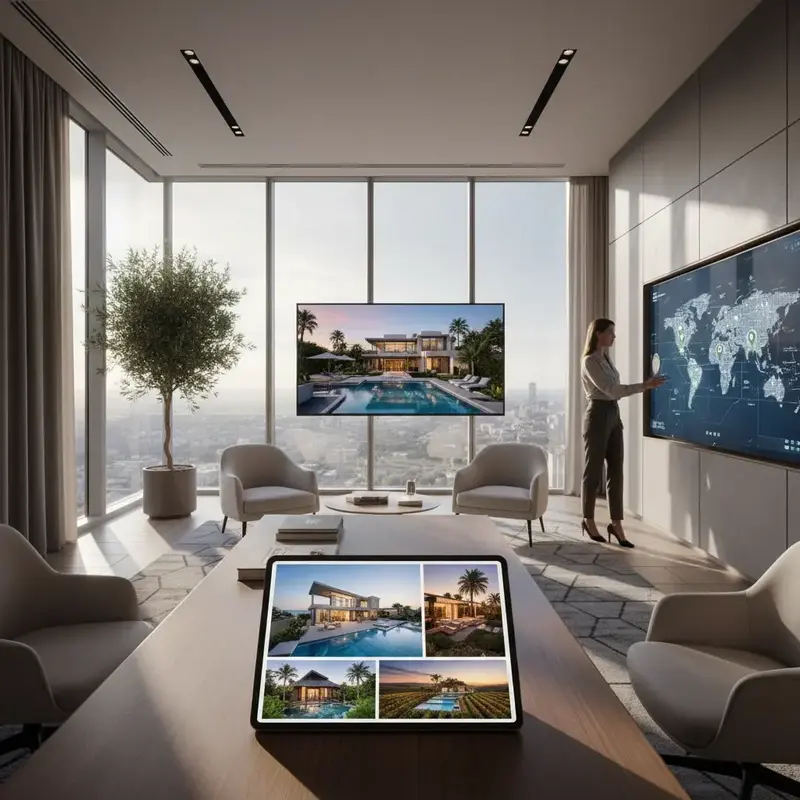 Fachada de uma casa moderna em condomínio de luxo com jardim bem cuidado.