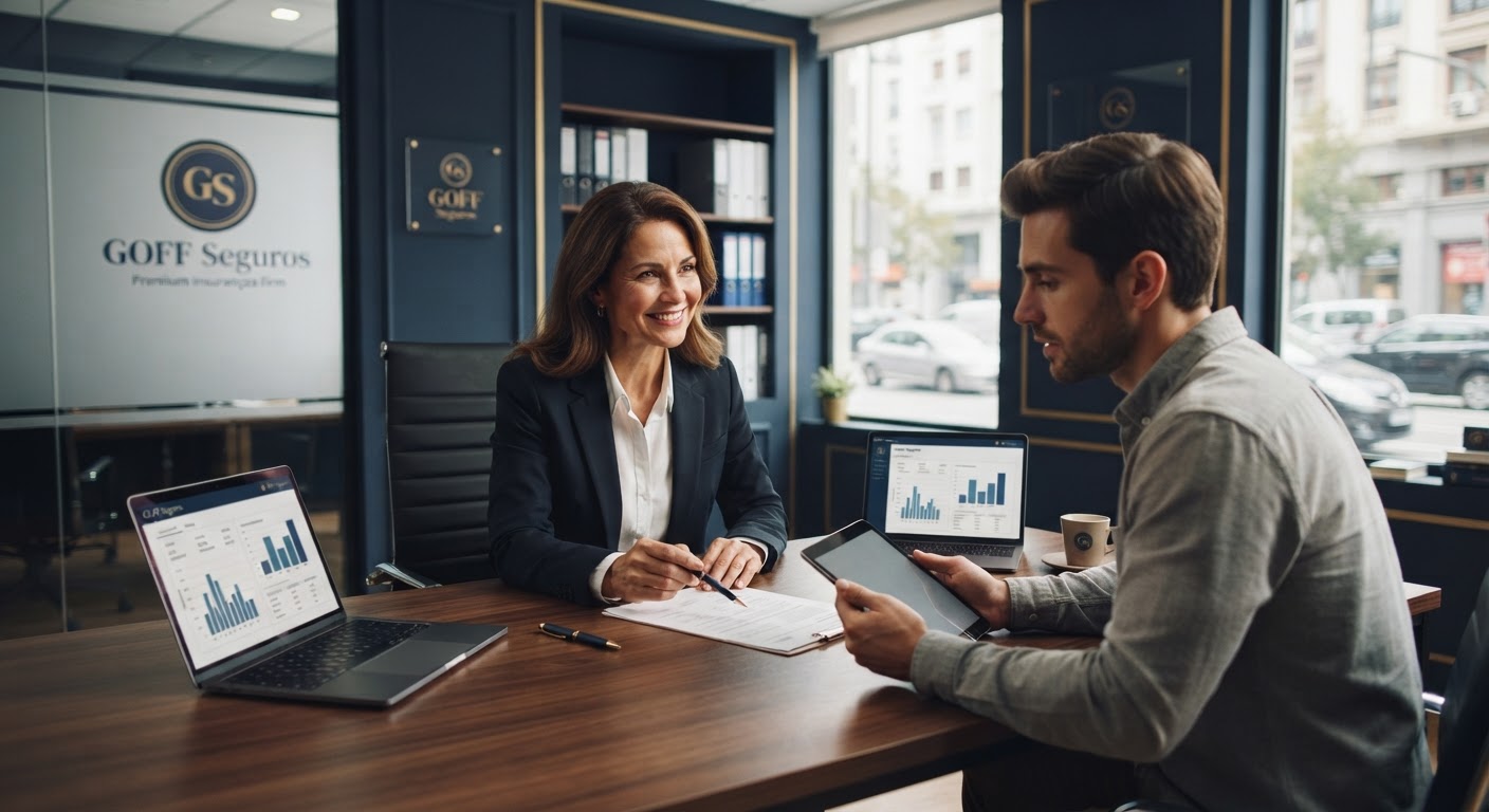 Ambiente de escritório corporativo moderno com profissionais trabalhando