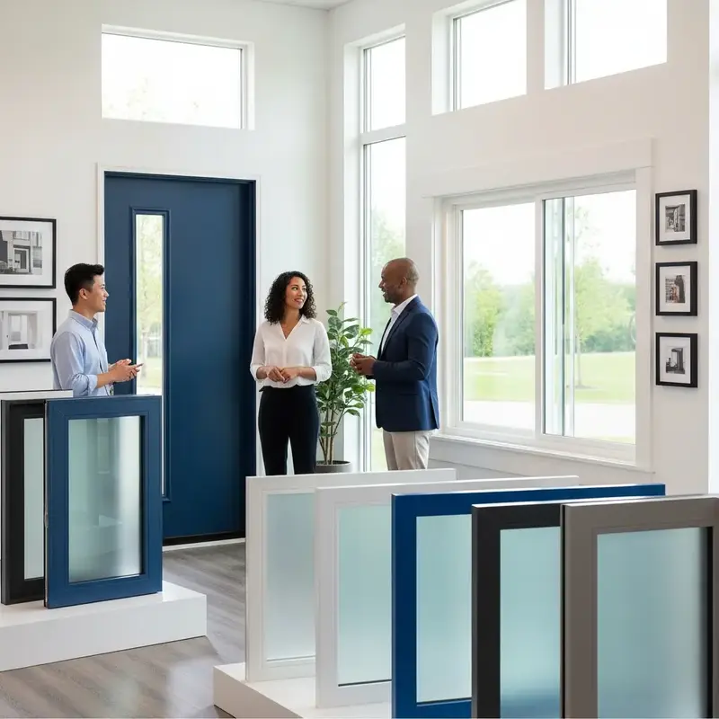 Mãos de um profissional da construção civil inspecionando uma porta recém-instalada, simbolizando qualidade e atenção aos detalhes.