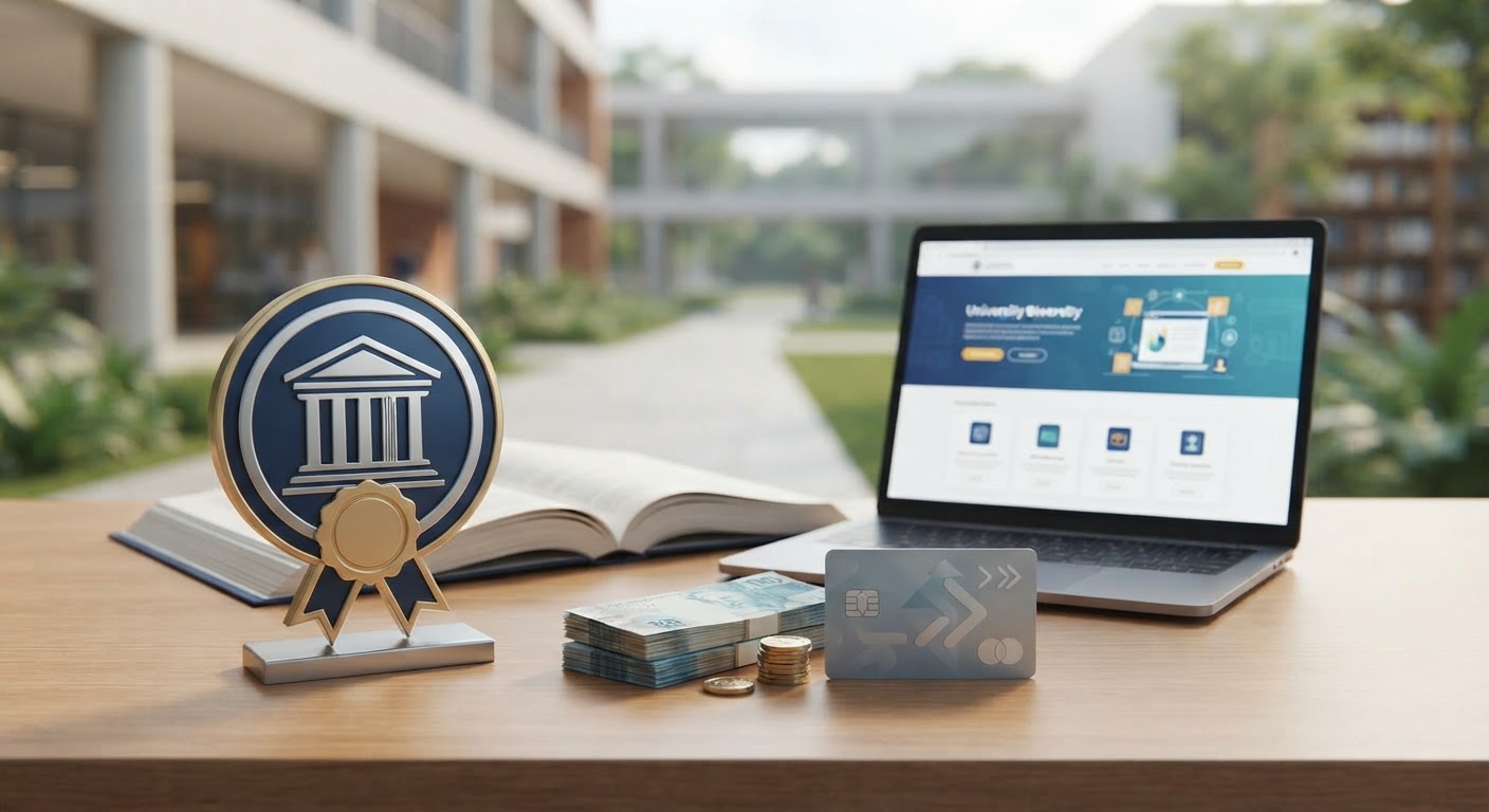 Pessoas estudando em uma biblioteca moderna com computadores
