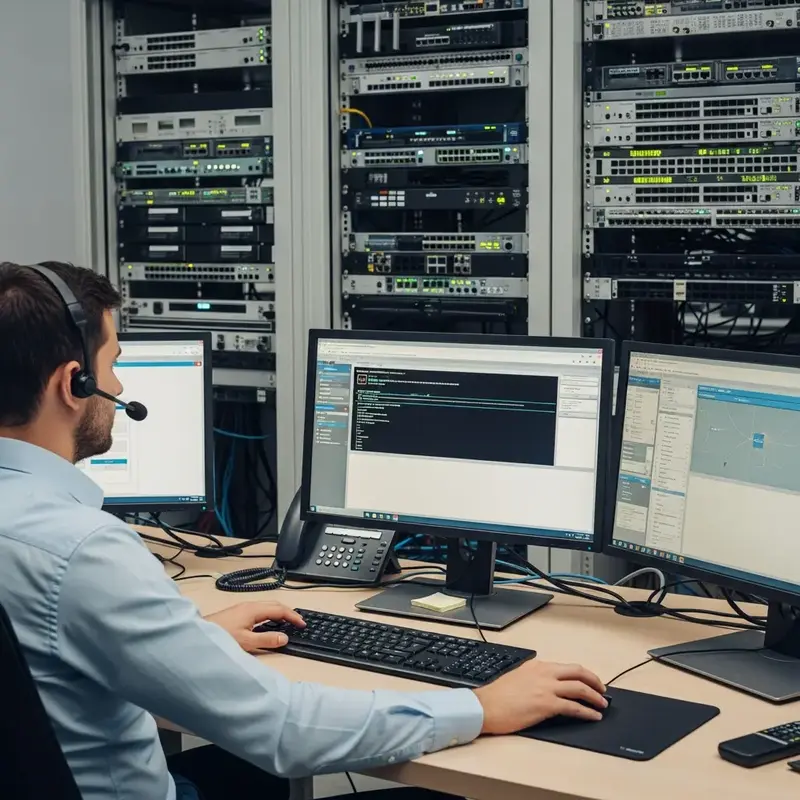 Técnico da Raiz.NET sorrindo enquanto ajuda um cliente com a instalação.