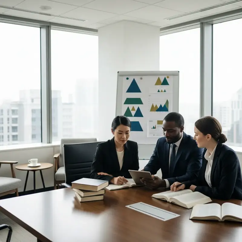Ícones representando os valores e diferenciais do escritório de advocacia.