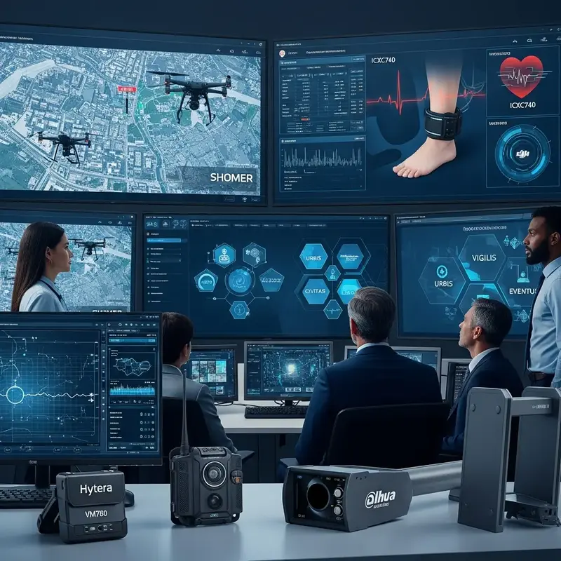 Tornozeleira eletrônica ICXC740 com detalhes de monitoramento