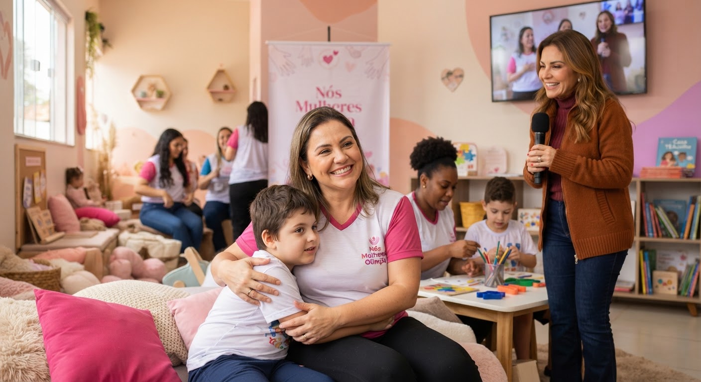Mãos estendidas segurando um coração estilizado representando doação